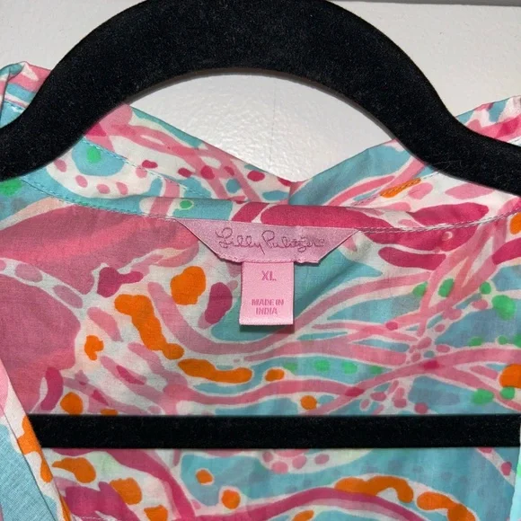 Lilly Pulitzer Captiva Tunic Shirt Dress 100% Cotton “Jellies Be Jammin’” - Picture 2 of 6